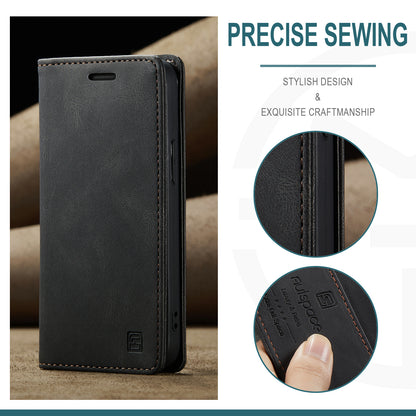 Luxury Retro Leather iPhone 13 Mini Case Magnetic Buckle RFID