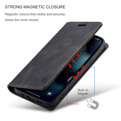 Luxury Retro Leather iPhone 13 Mini Case Magnetic Buckle RFID