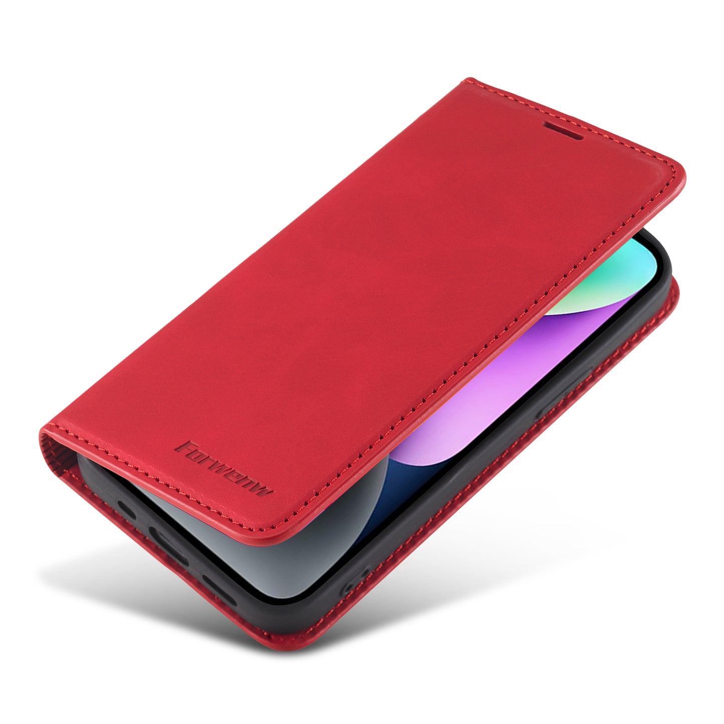 Illusion Slim Retro Leather iPhone 13 Mini Case Magnetic