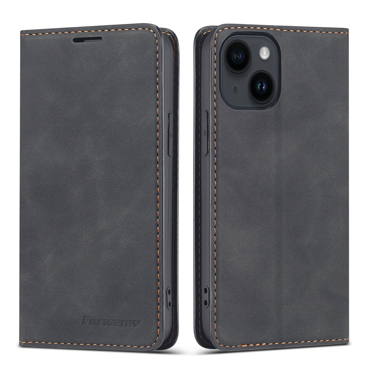 Illusion Slim Retro Leather iPhone 13 Case Magnetic