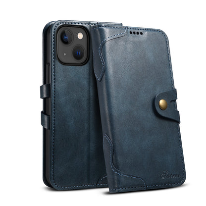 Dual Protection iPhone 13 Pro Case Retro Book Leather