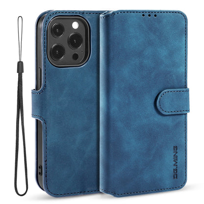 Retro Leather Edge iPhone 13 Pro Case with Hand Strap