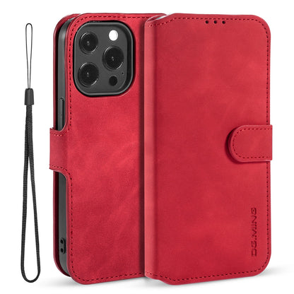 Retro Leather Edge iPhone 13 Pro Case with Hand Strap