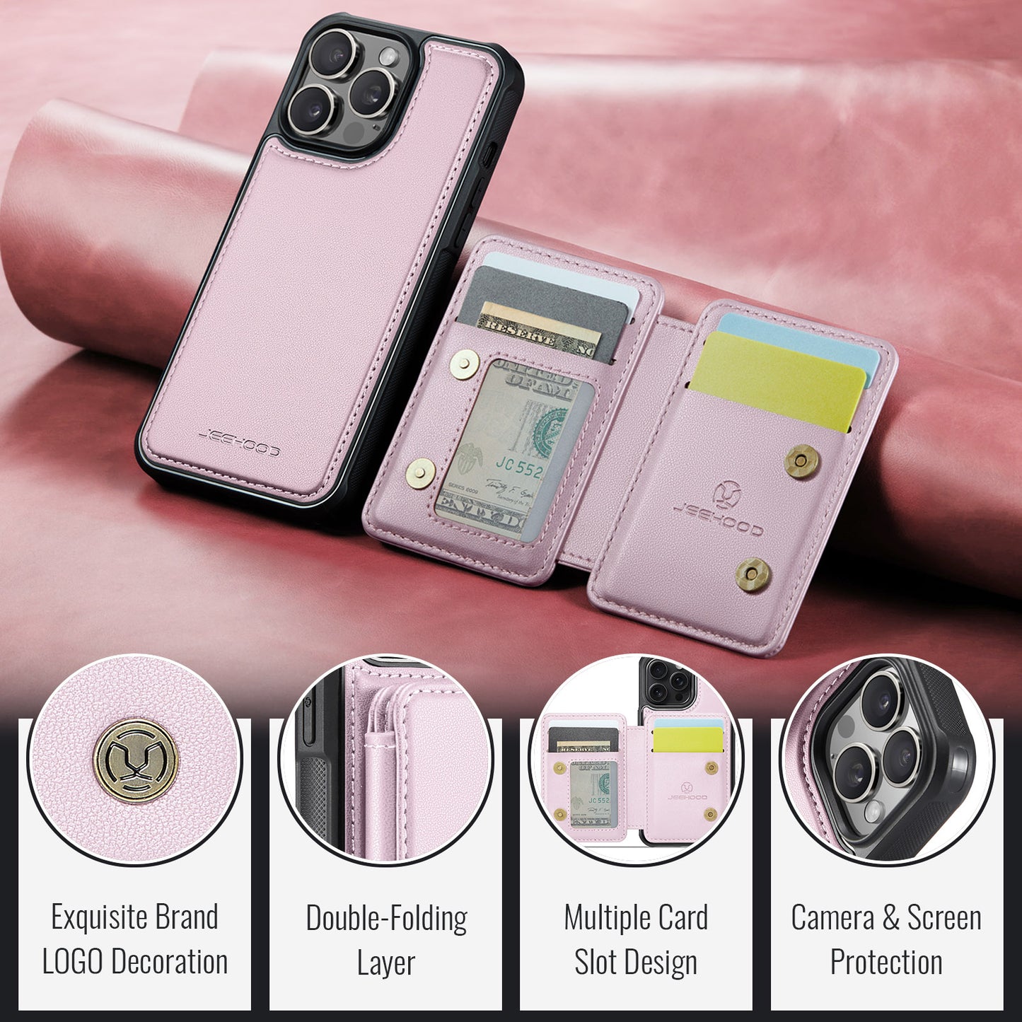 Magnetic Card Holder iPhone 13 Pro Case Detachable RFID Blocking