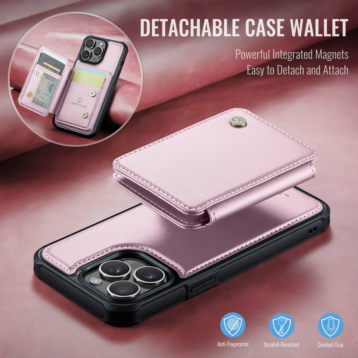 Magnetic Card Holder iPhone 13 Pro Case Detachable RFID Blocking