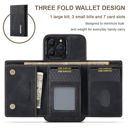 Retro Detachable Fold Wallet iPhone 13 Pro Case Magnetic Clip