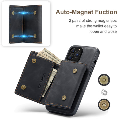 Retro Detachable Fold Wallet iPhone 13 Pro Case Magnetic Clip