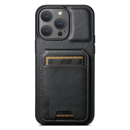 Oil Wax Leather Card Bag iPhone 12 Case Magnetic