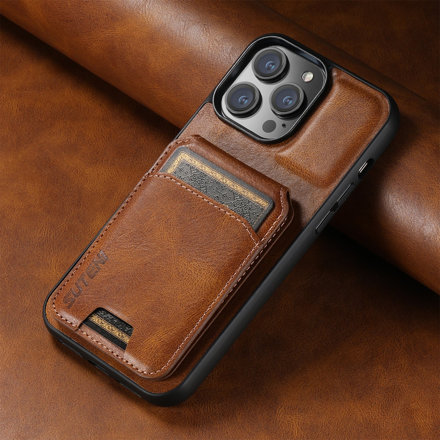 Oil Wax Leather Card Bag iPhone 12 Pro Max Case Magnetic