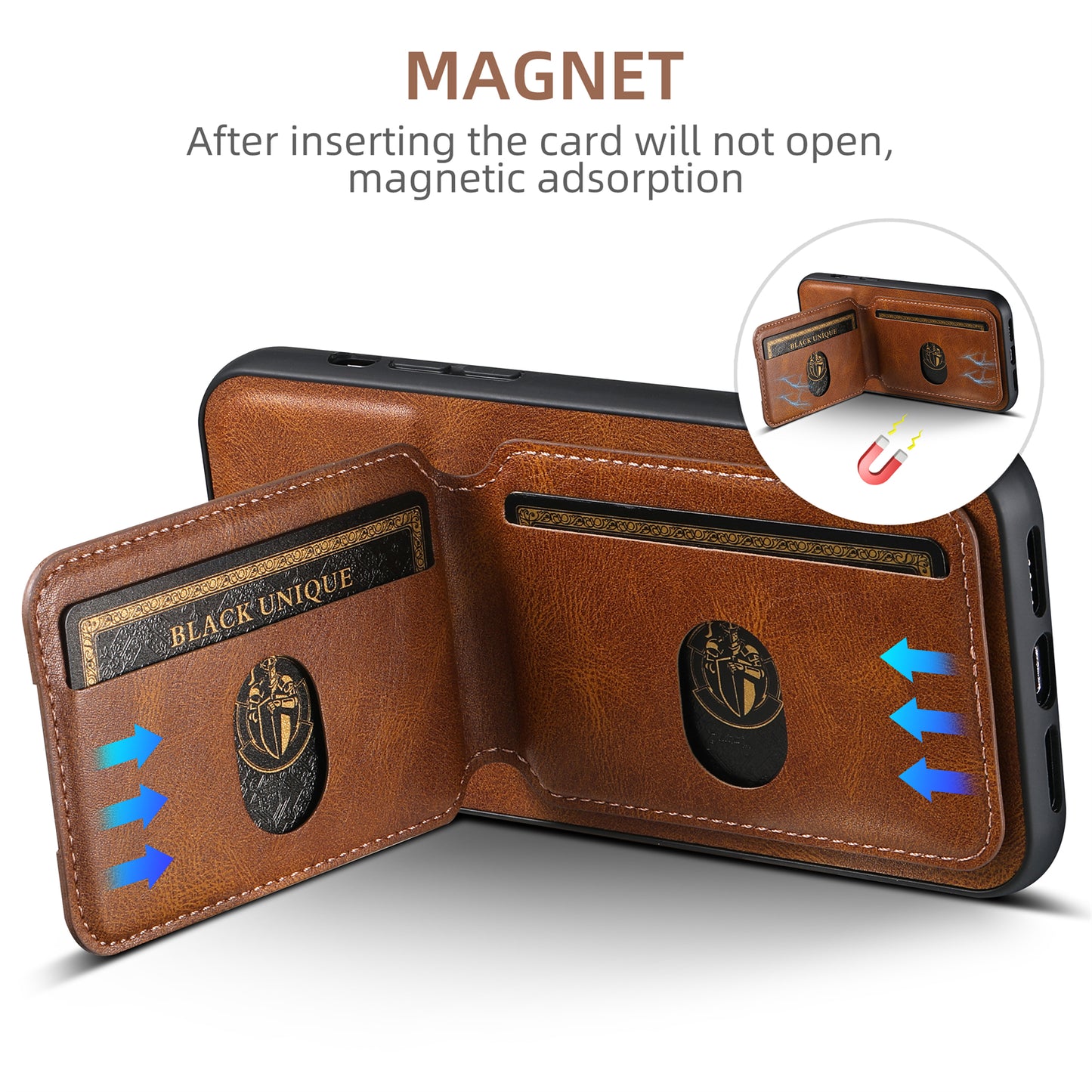 Oil Wax Leather Card Bag iPhone 12 Case Magnetic