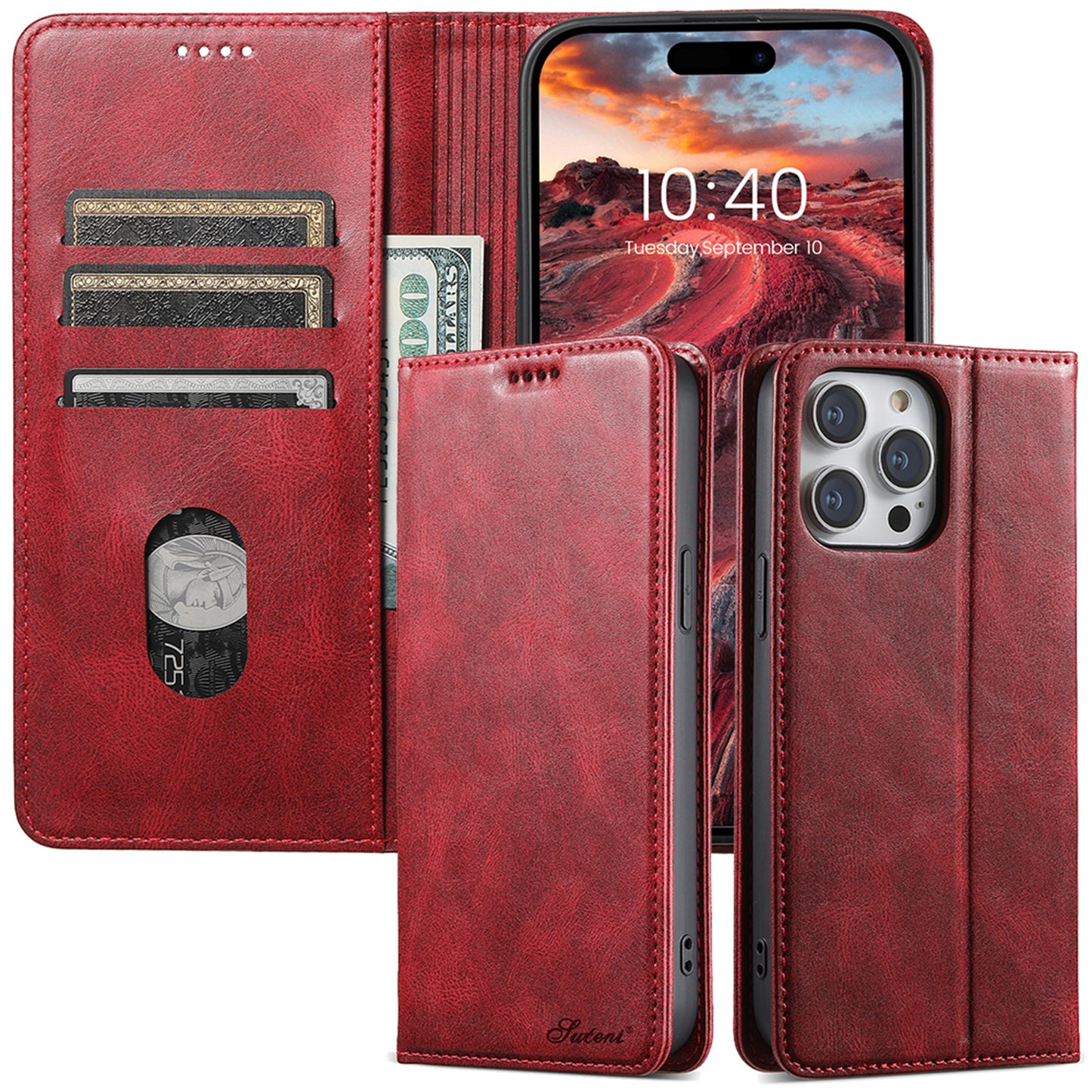 Magic Flip Leather iPhone 13 Pro Case Wallet Stand