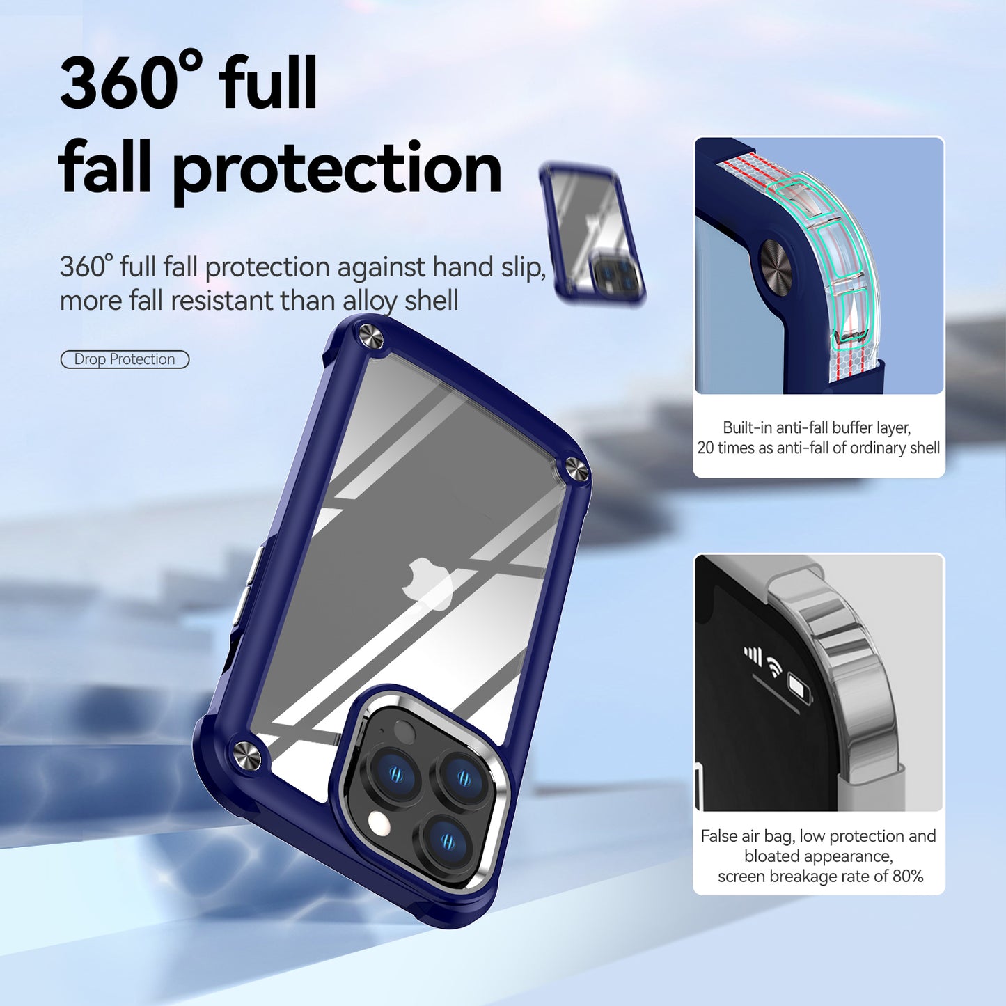 Goldwing Camera Protection Clear iPhone 13 Pro Max Case