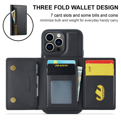 Wallet Detachable Tri-fold iPhone 13 Pro Case Muilti Card Slots