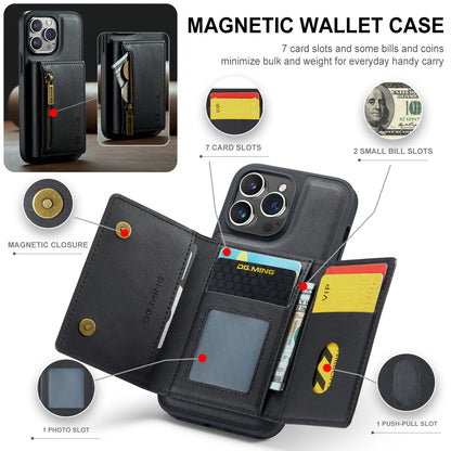 Wallet Detachable Tri-fold iPhone 13 Pro Case Muilti Card Slots