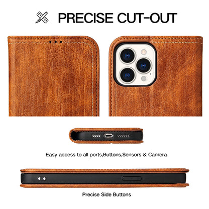 Tree Artificial Leather iPhone 13 Pro Case Wallet Stand