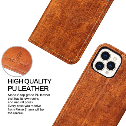 Tree Artificial Leather iPhone 13 Pro Case Wallet Stand