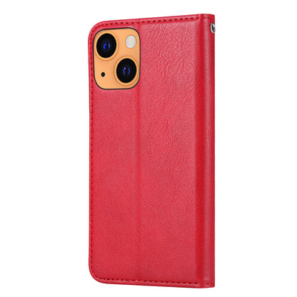 Classical Knead Leather iPhone 13 Case with Notes Pocket