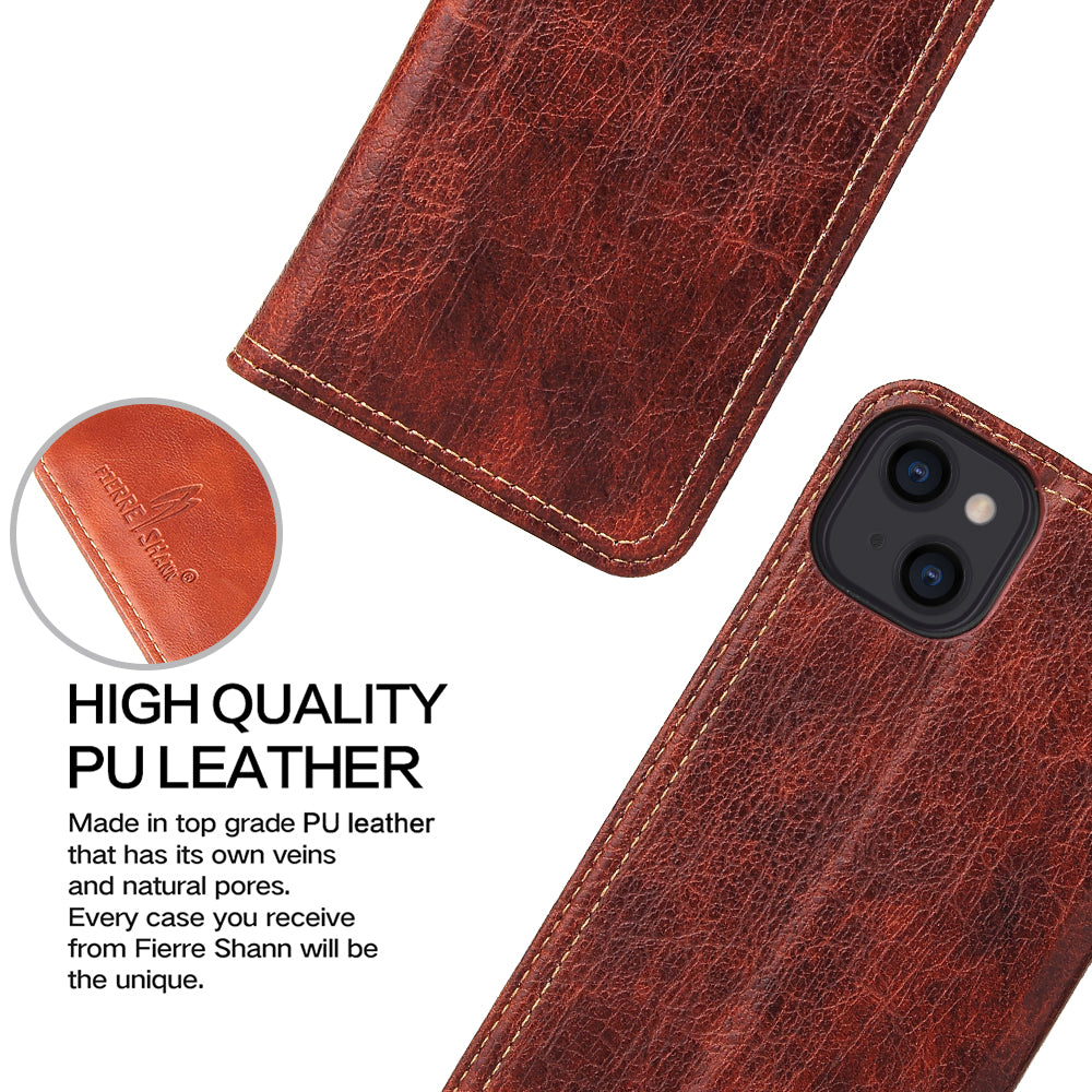 Tree Artificial Leather iPhone 13 Case Wallet Stand