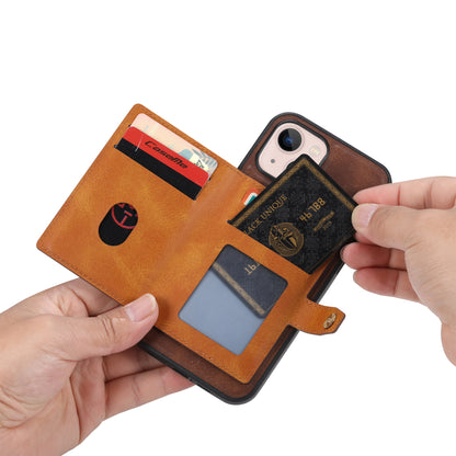 Buckle Retro Leather iPhone 13 Mini Case Stand Multi-card Slots