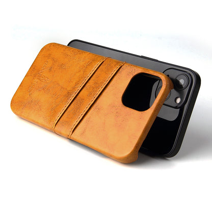 Oil Waxed Leather Card Holder iPhone 13 Case Back