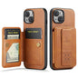 Oil Wax Leather Card Holder iPhone 13 Mini Case Finger Clip