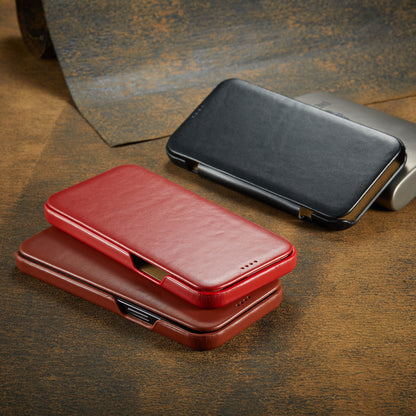 Fixate Real Crow Leather iPhone 13 Pro Max Case Flip