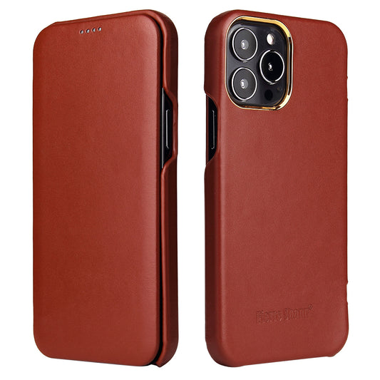 Fixate Real Crow Leather iPhone 14 Pro Max Case Flip