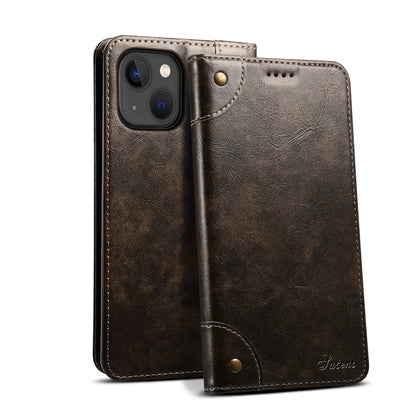 Baroque Wallet Stand iPhone 15 Plus Case Magtic Flip