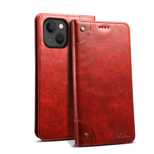 Baroque Wallet Stand iPhone 15 Plus Case Magtic Flip