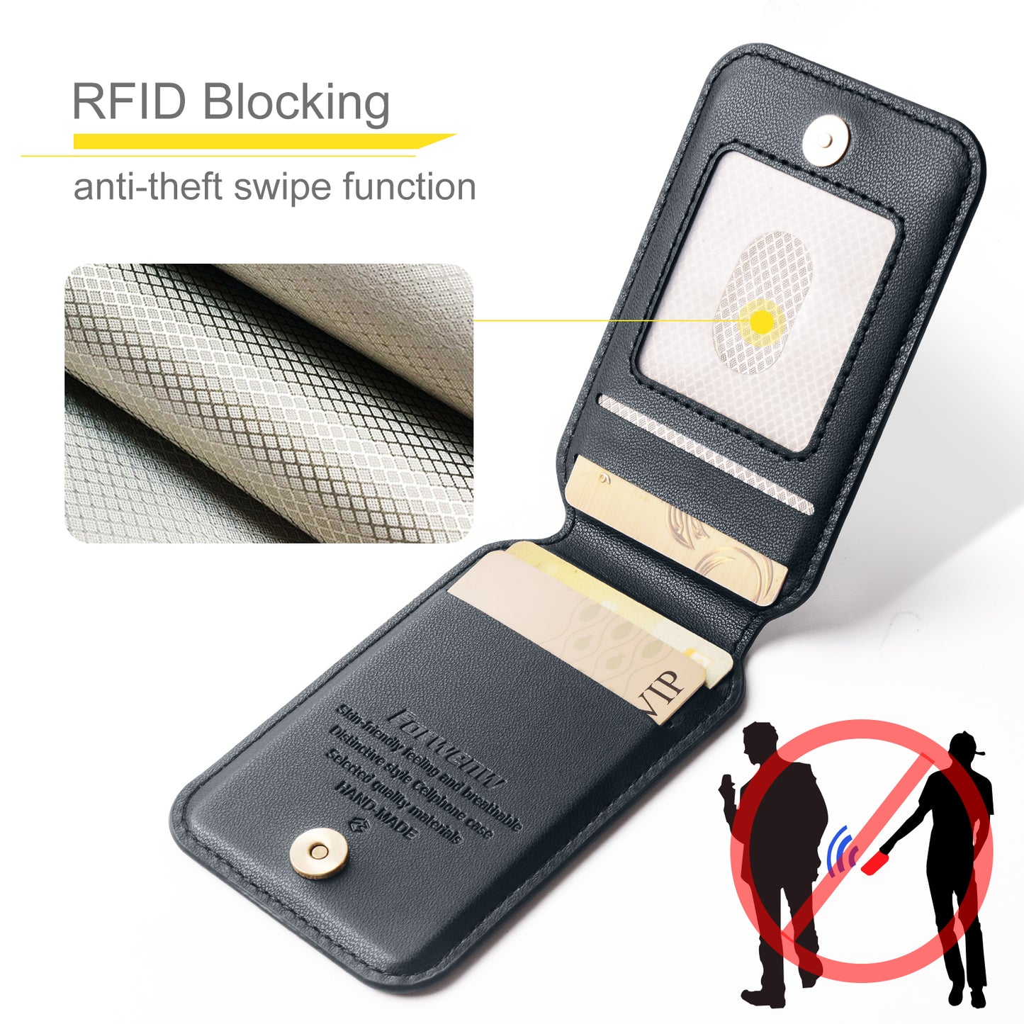 Detachable 2-in-1 Leather Card Bag iPhone 14 Case Magnetic