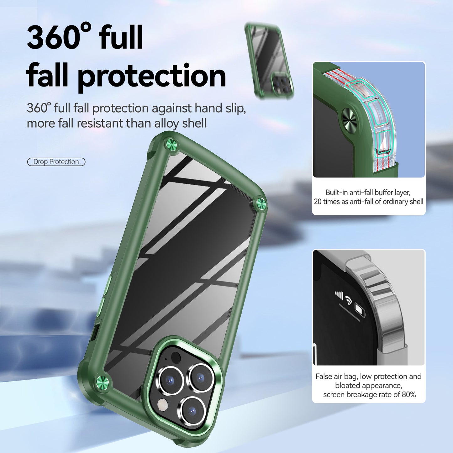 Goldwing Camera Protection Clear iPhone 14 Pro Max Case