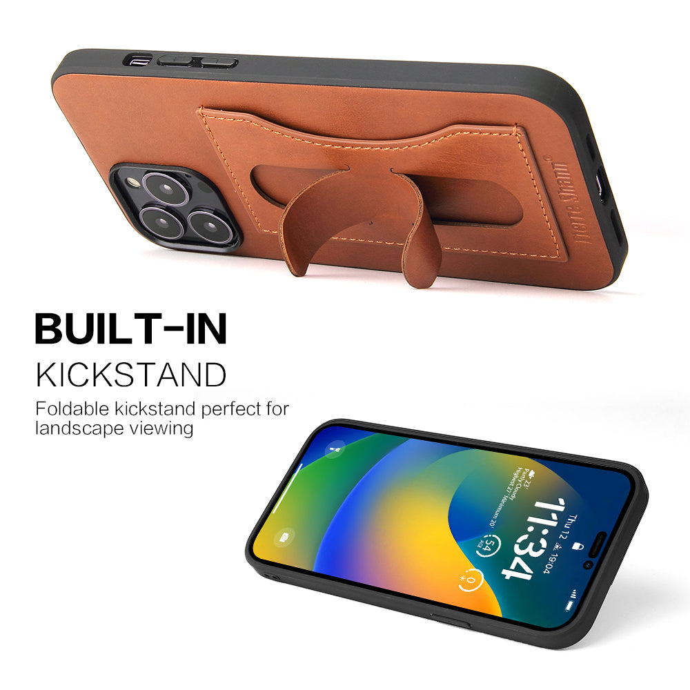 Contracted Card Holder iPhone 14 Plus Case Beveled Stand