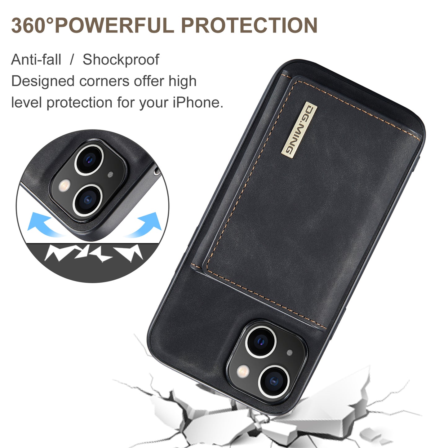 Retro Detachable Fold Wallet iPhone 14 Case Magnetic Clip