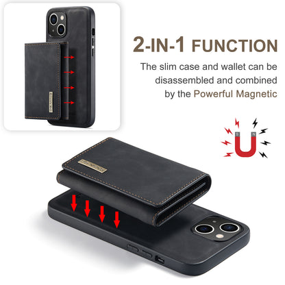 Retro Detachable Fold Wallet iPhone 14 Case Magnetic Clip