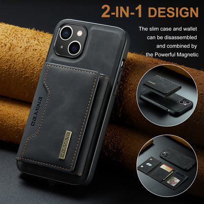 Retro Detachable Fold Card Holder iPhone 14 Case Magnetic Clip