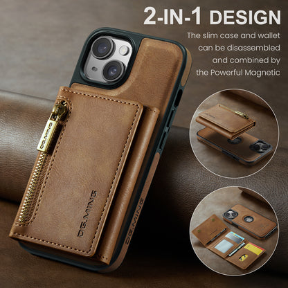 Wallet Detachable Tri-fold Leather iPhone 14 Case Muilti Card Slots