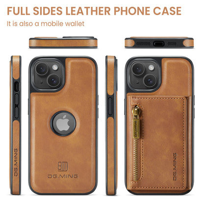 Wallet Detachable Tri-fold Leather iPhone 14 Case Muilti Card Slots