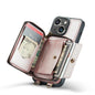 Zipper Card Holder iPhone 14 Case with Shoulder Hand Strap