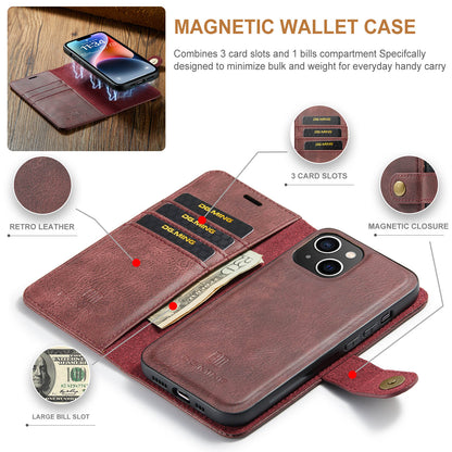 Wallet Detachable 2 In 1 Buckle iPhone 14 Plus Case Magnetic