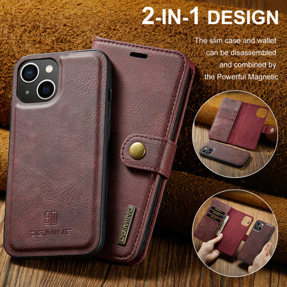 Wallet Detachable 2 In 1 Buckle iPhone 14 Plus Case Magnetic