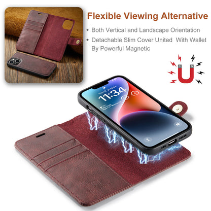 Wallet Detachable 2 In 1 Buckle iPhone 14 Plus Case Magnetic