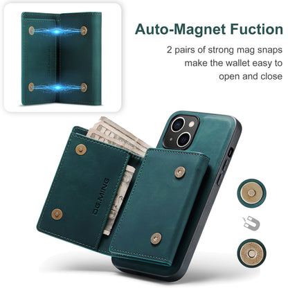 Retro Detachable Fold Wallet iPhone 14 Plus Case Magnetic Clip