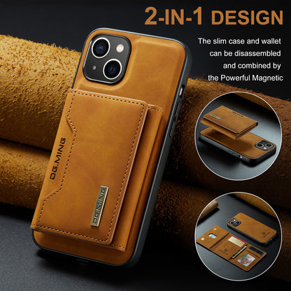 Retro Detachable Fold Card Holder iPhone 14 Plus Case Magnetic Clip