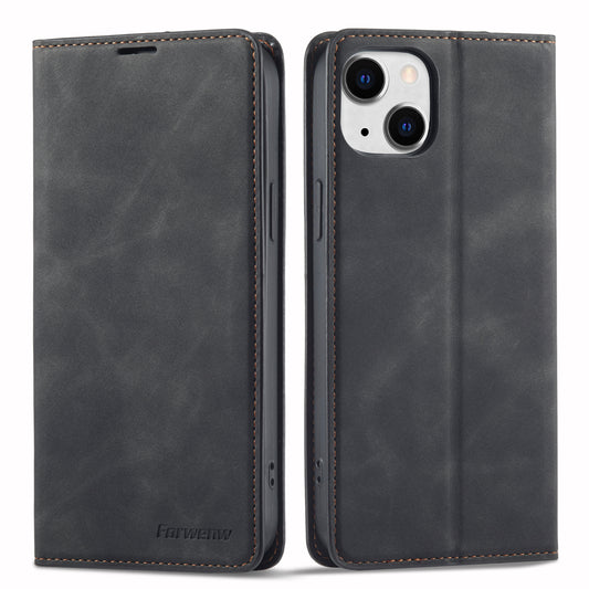 Illusion Slim Retro Leather iPhone 14 Pro Case Magnetic