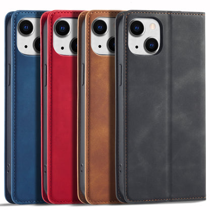 Illusion Slim Retro Leather iPhone 14 Plus Case Magnetic