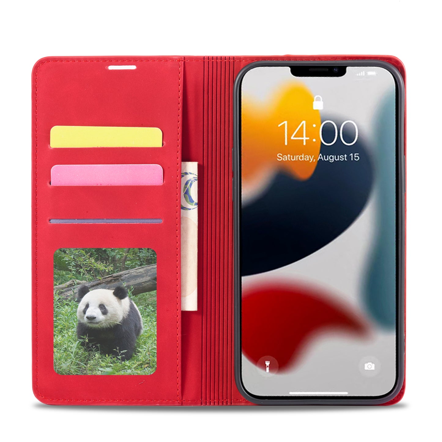 Illusion Slim Retro Leather iPhone 14 Plus Case Magnetic