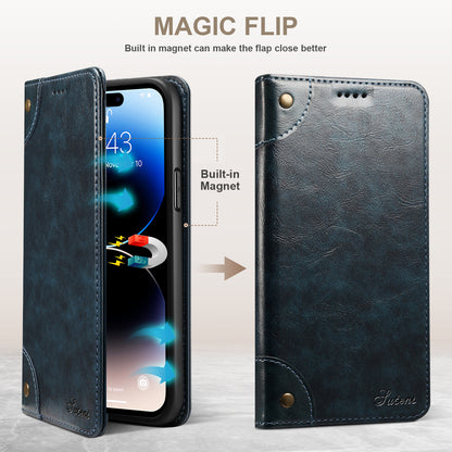 Baroque Wallet Stand iPhone 14 Pro Max Case Magtic Flip