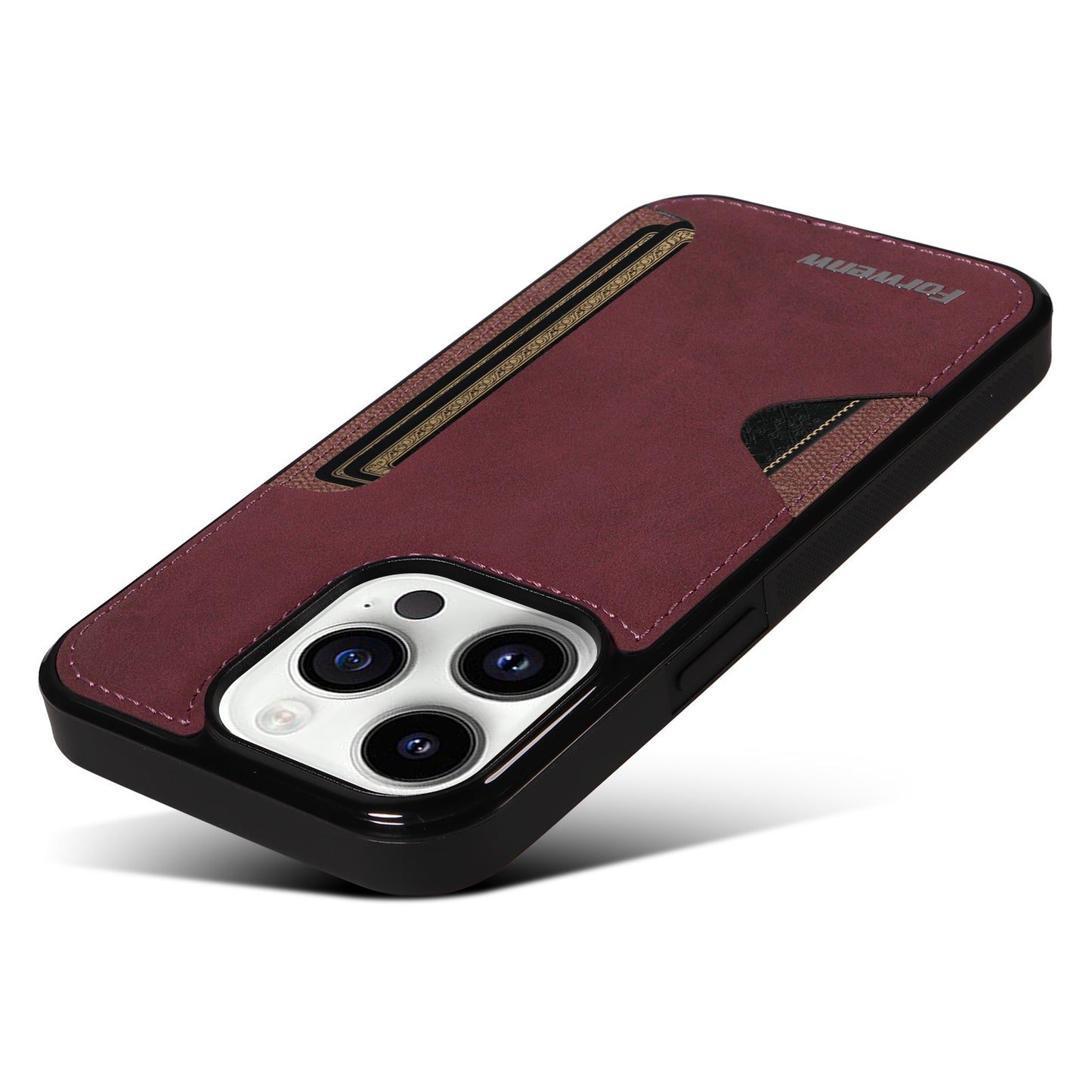 Insert Card Slot Leather Skin iPhone 14 Plus Case Back