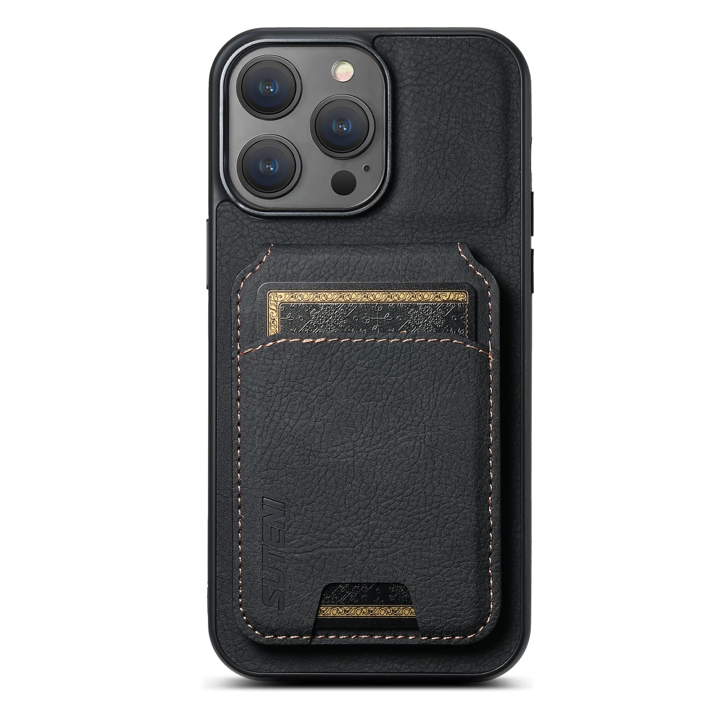 Litchi Leather Card Bag iPhone 11 Pro Case Magnetic