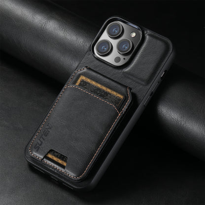 Oil Wax Leather Card Bag iPhone 13 Pro Case Magnetic